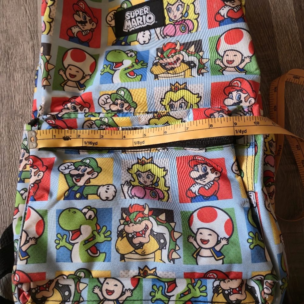 Nintendo Super Mario Character Grid AOP Backpack School Travel Bag One Size - Picture 16 of 16